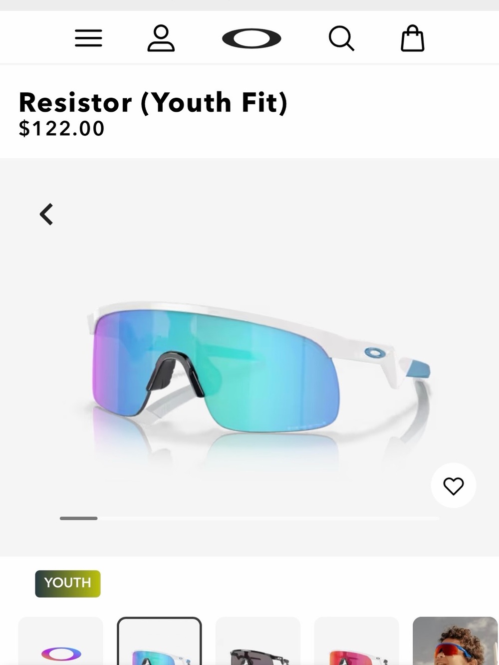 Oakley Youth White Frame Sunglasses with Prizm Sapphire Mirrored Lens - Picture 8 of 8